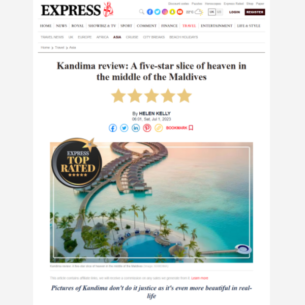 Daily Express: A five-star slice of heaven in the middle of the Maldives