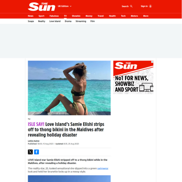 The Sun: The influencer Samie Elishi soaking in the sun at the sunny side of life Maldives.