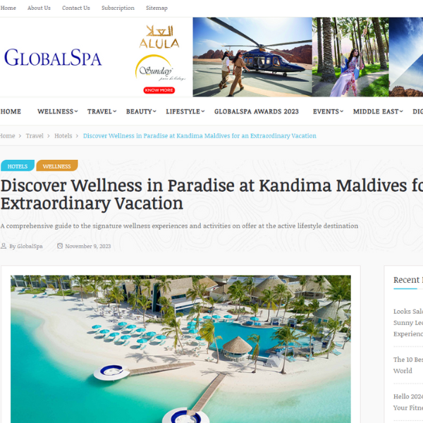 GlobalSpa: Kandima Maldives for an extraordinary vacation