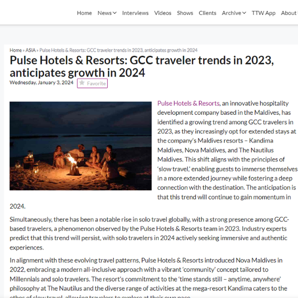 Travel & Tour World, GCC : GCC traveler trends in 2023, anticipates growth in 2024