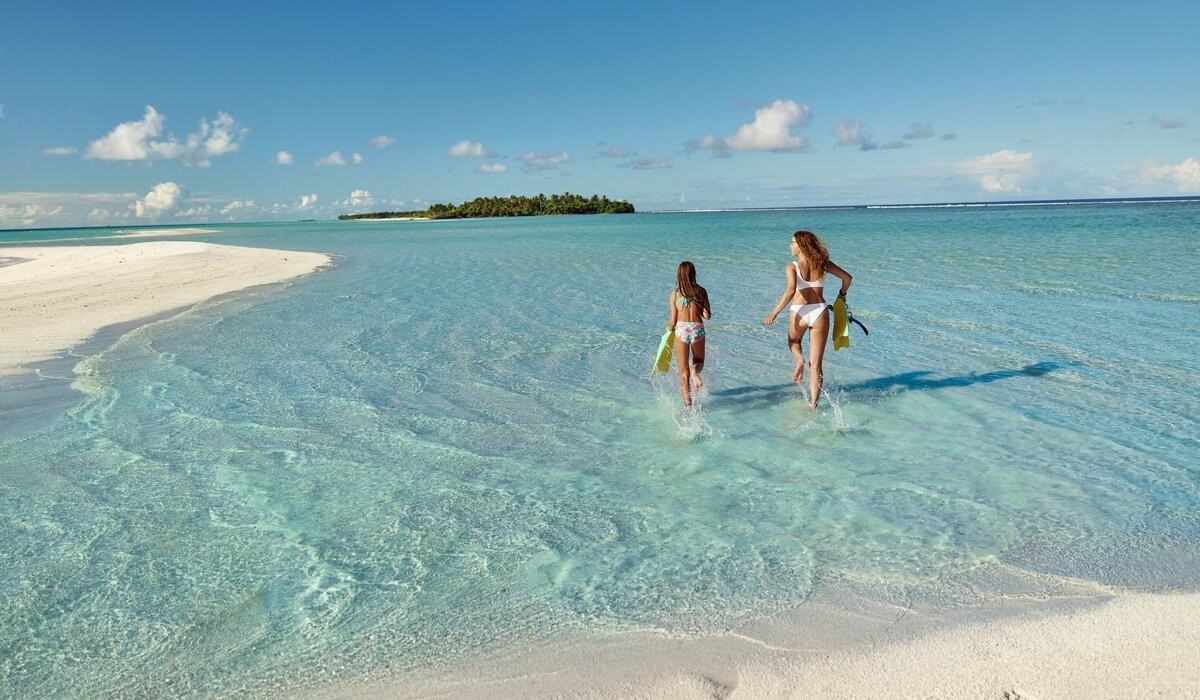 Family fun at a sandbank