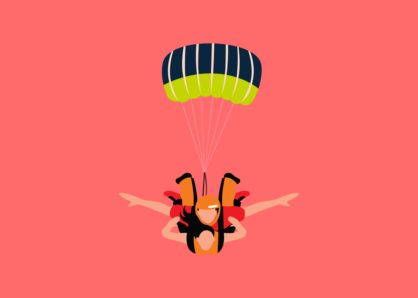 Paraquedismo tandem para um hóspede sem filmagens de câmara